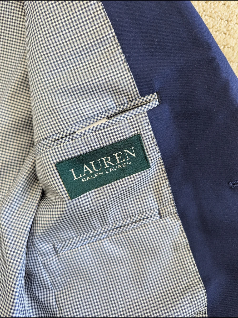 Lauren Ralph Lauren Two-Button Blazer Jacket Navy Blue Boy 12R Formal Event